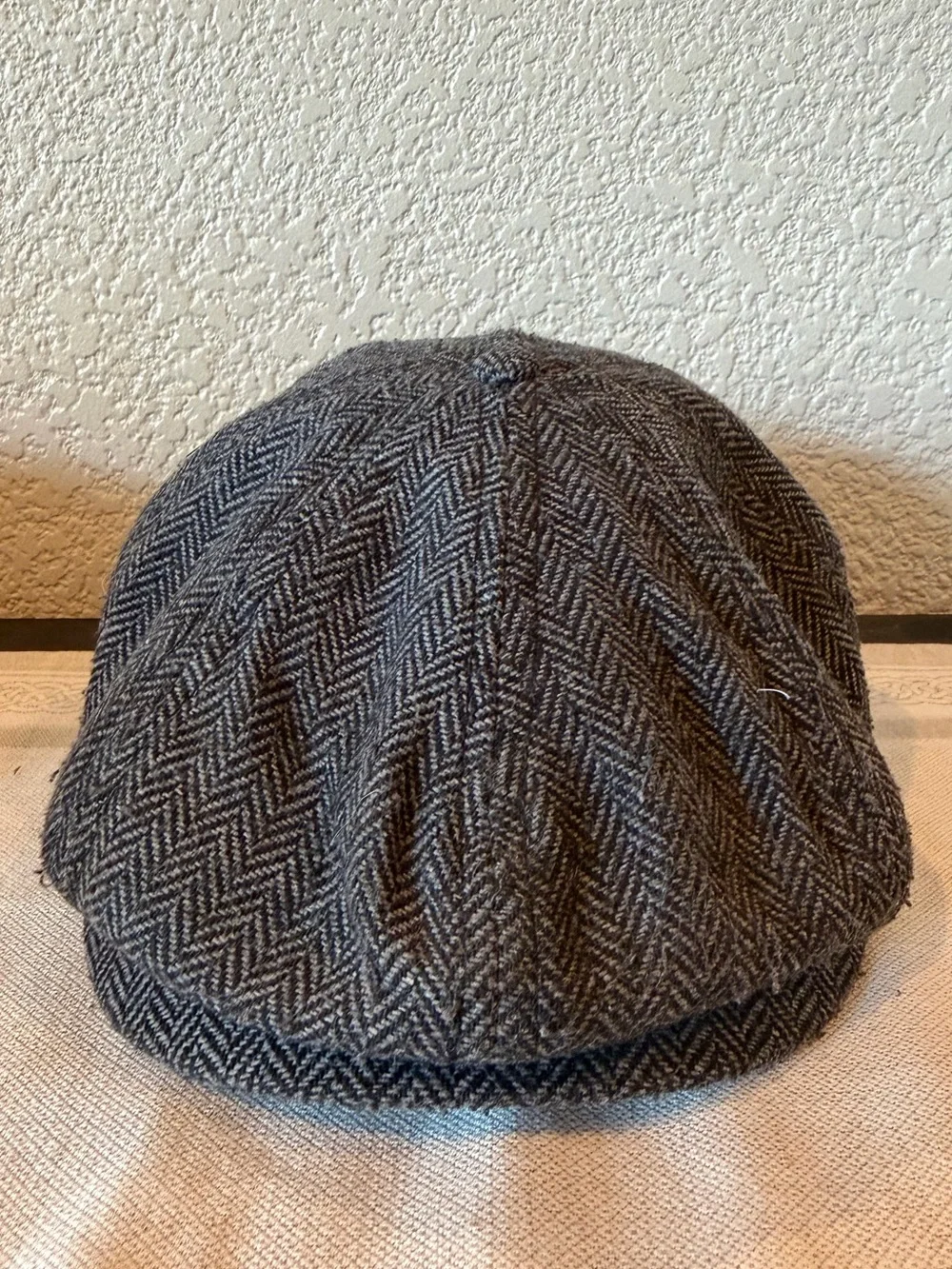 Brixton Gray Black Herringbone Brood Newsboy Cap